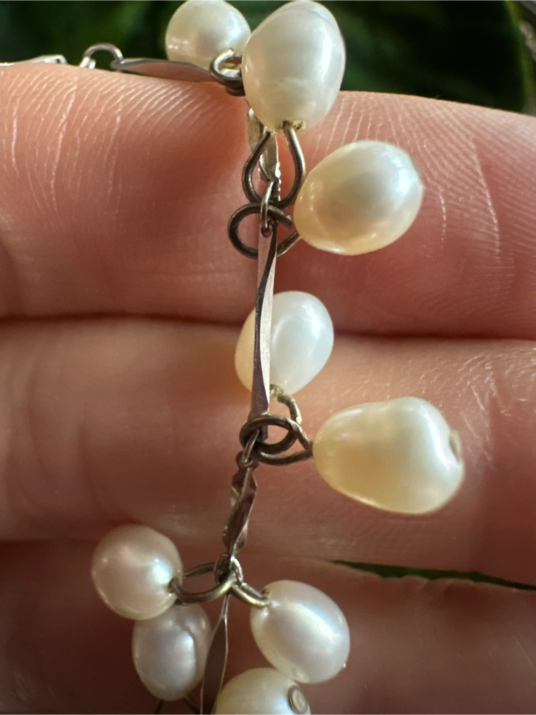 925 Sterling Silver natural Pearl Cluster Bracelet - photo 5