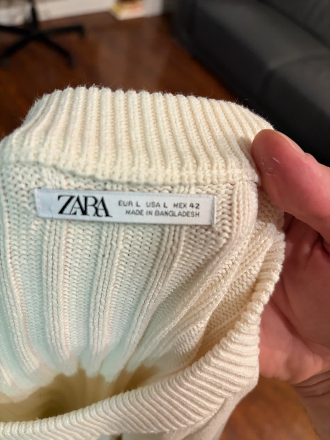 Zara ribbed sweater - Cream - photo 3