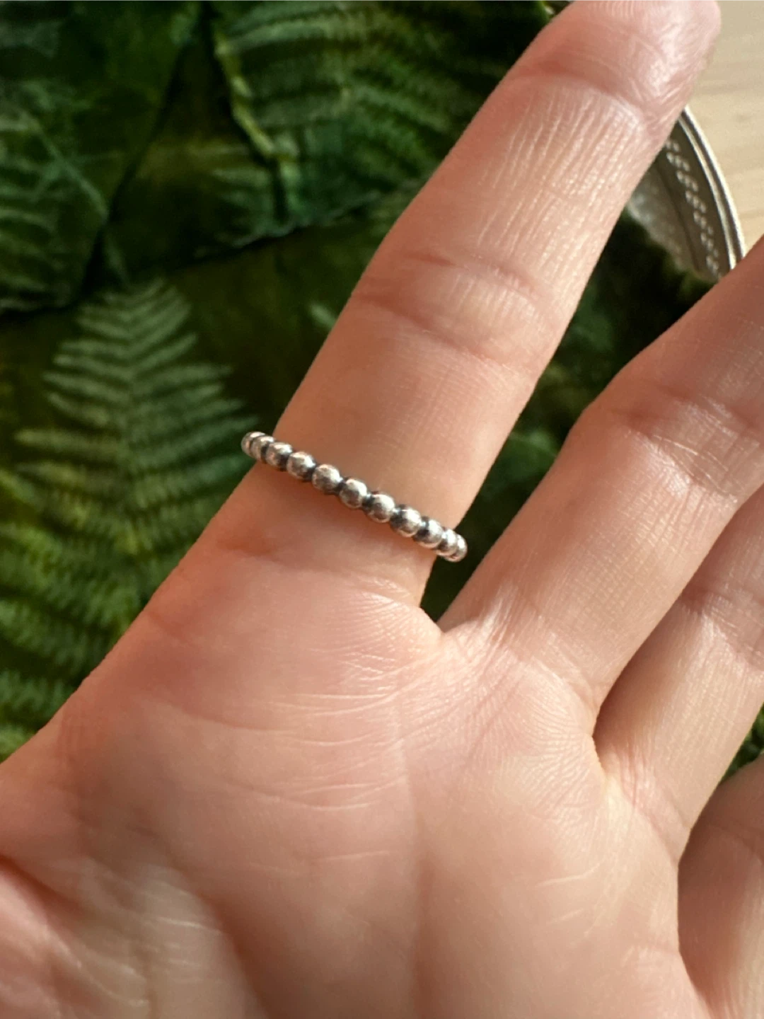Pandora Silver Beaded Ring with Pearl - photo 2