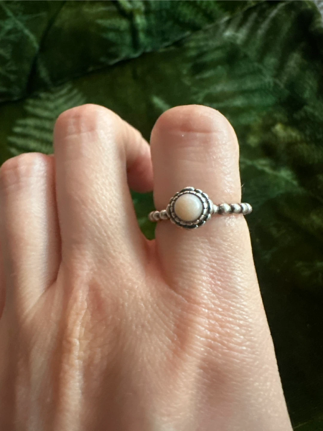 Pandora Silver Beaded Ring with Pearl - photo 3