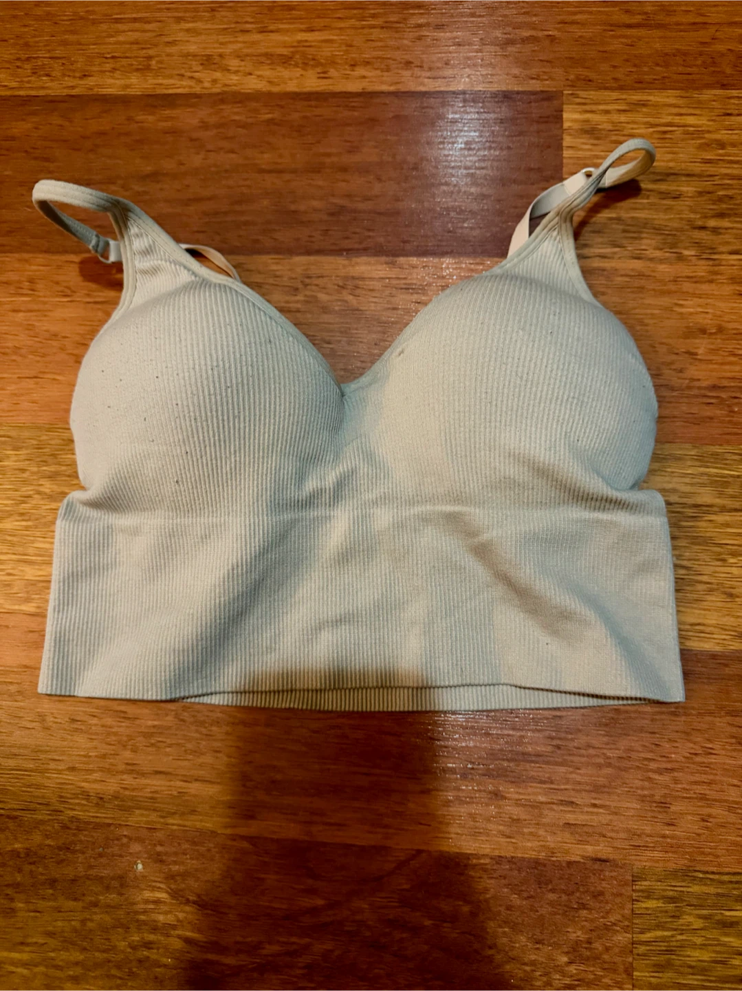 Ribbed Bralette Crop Top Tan