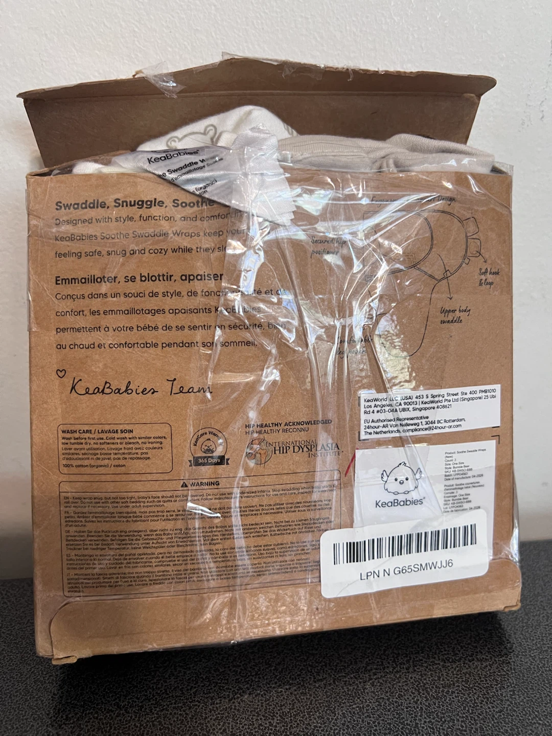👶 KeaBabies Soothe Swaddle Wraps – Brand New 3-Pack - photo 2