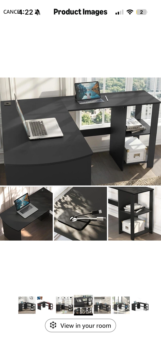 SHW L-Shaped Corner Desk - photo 3