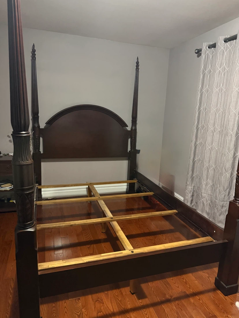 Bombay dark Wood Canopy Bed Frame