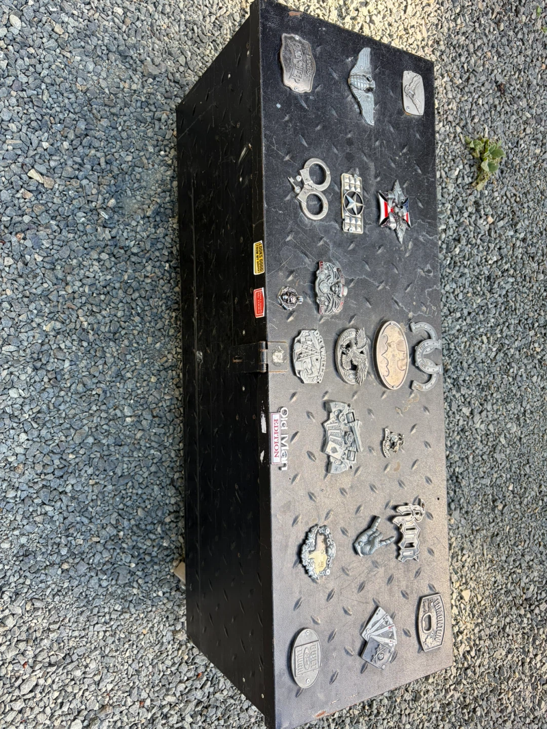 Large Black Metal Tool Chest with Decorative Emblems - photo 5