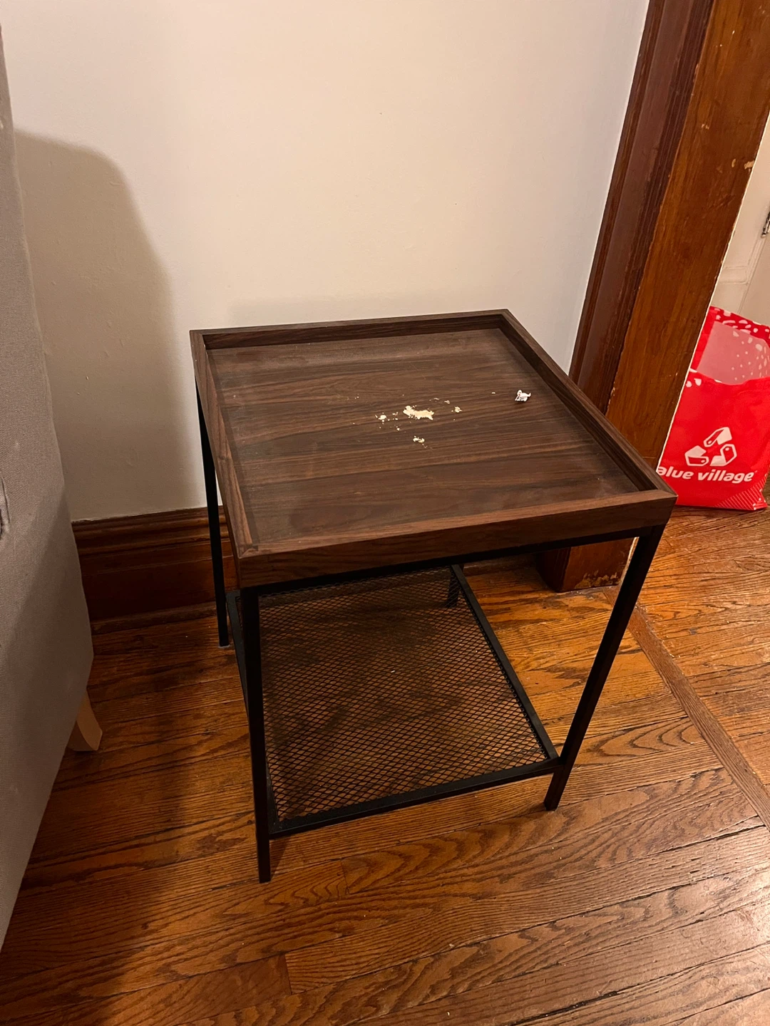 Dark Wood and Metal Side Table