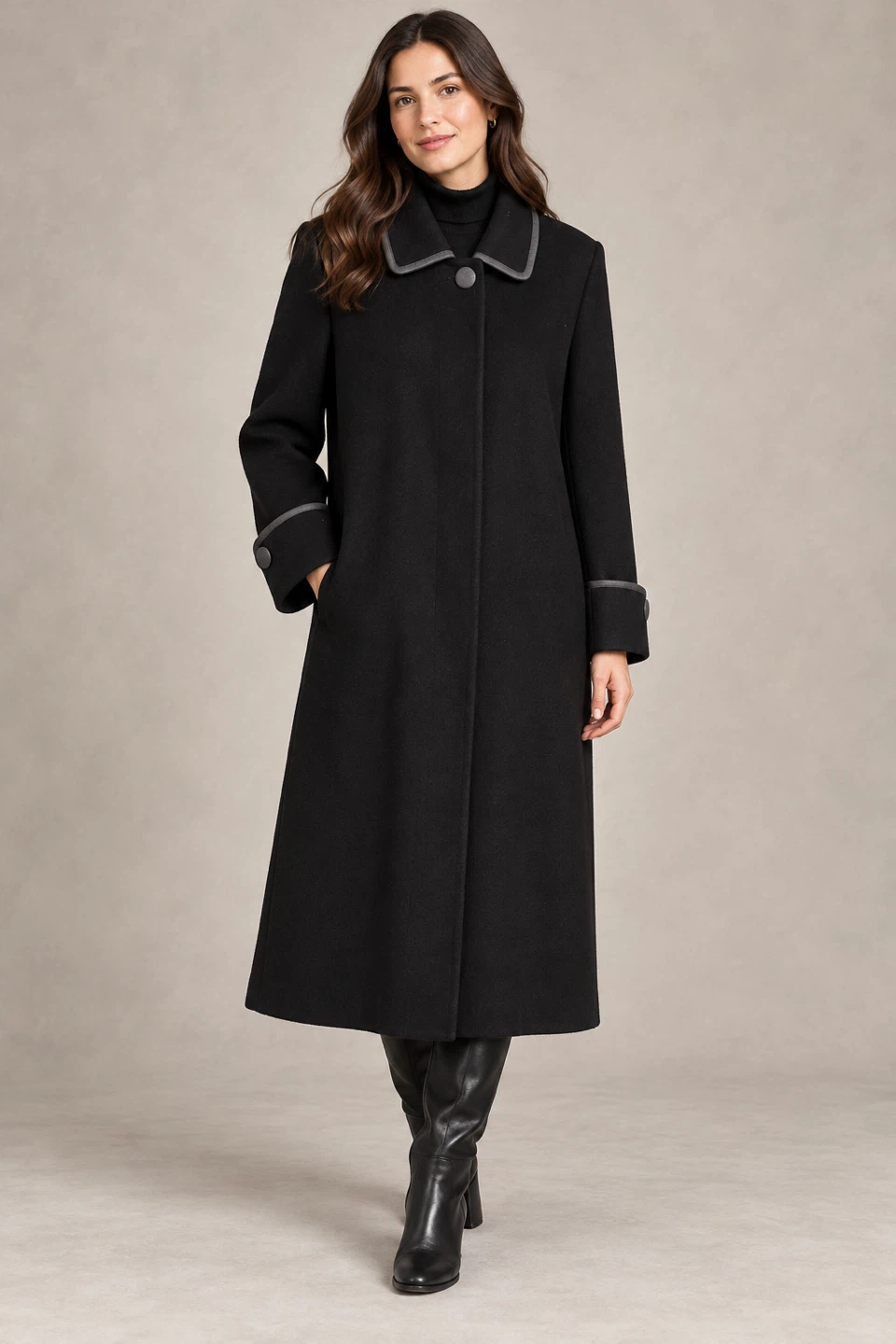 ZLM Black Long Coat, size L - photo 2