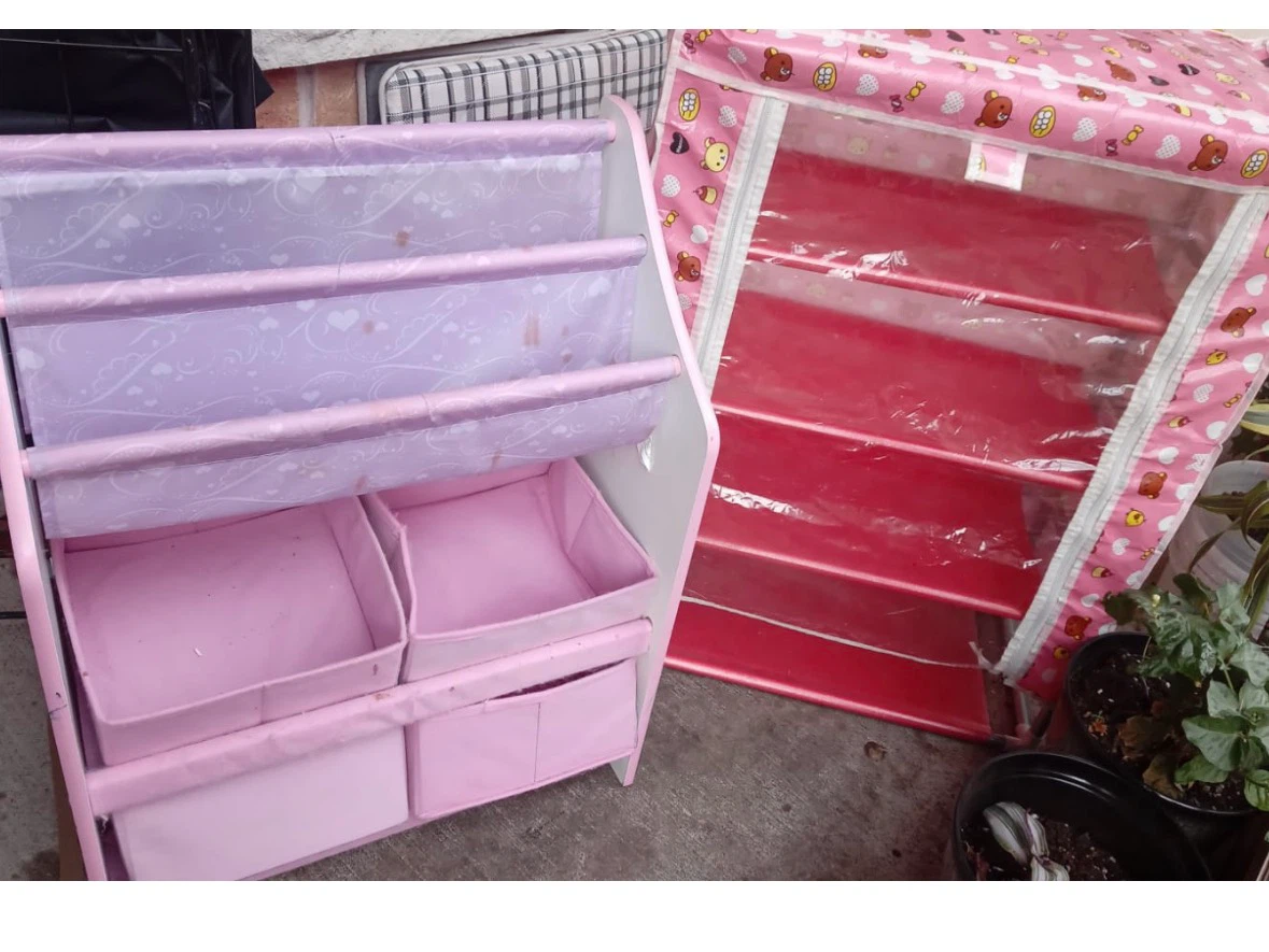 Pink Childrens Toy Organizer Shelf