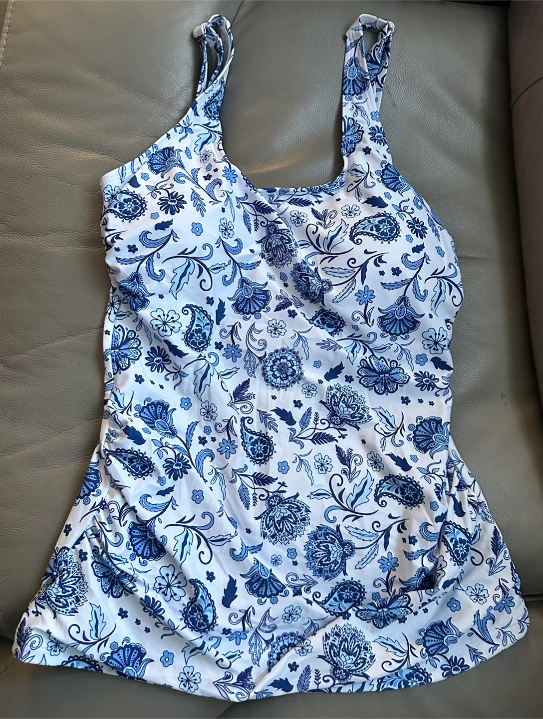 Blue Floral Tankini Swimsuit Set - photo 2