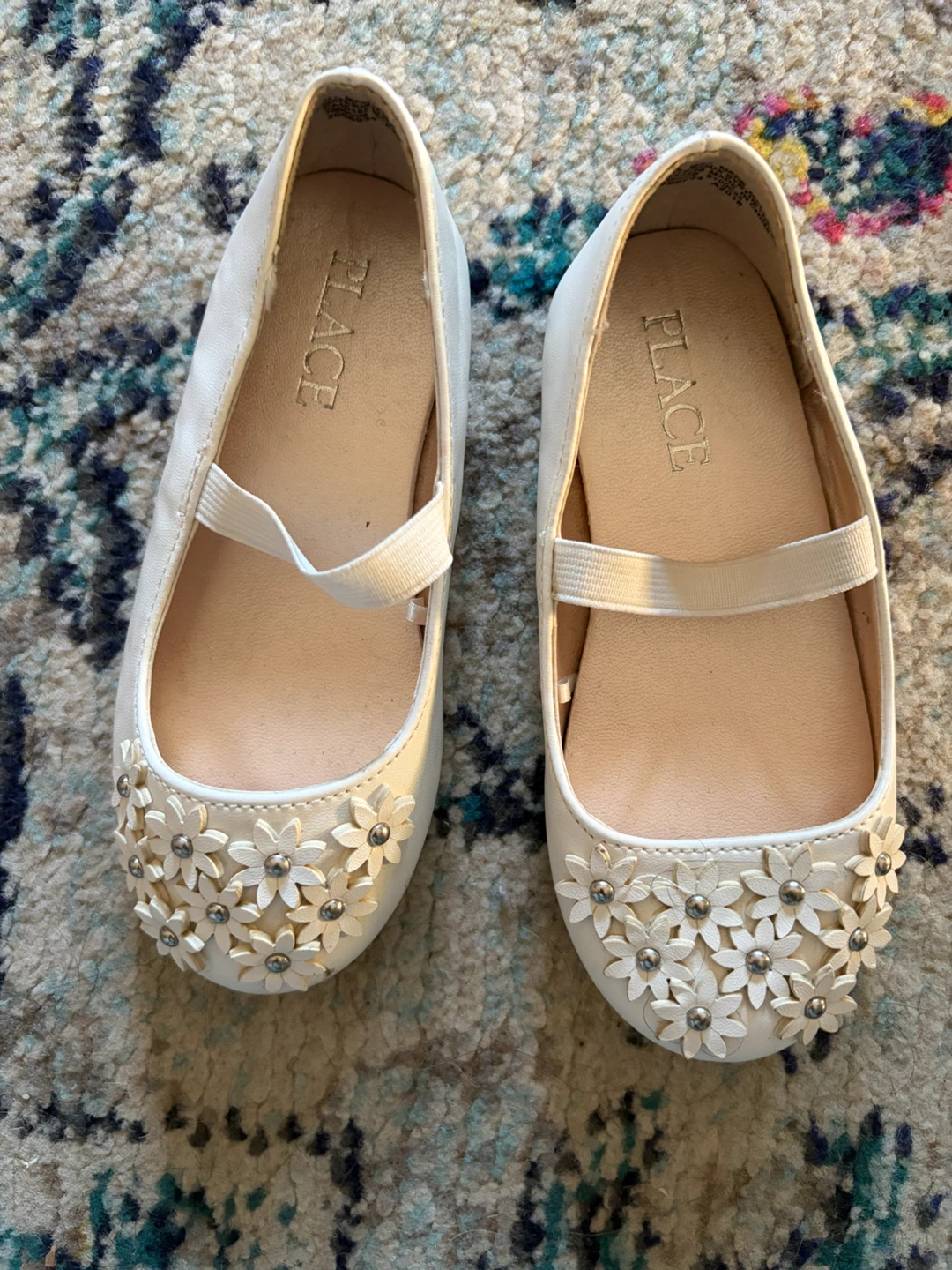 White Flower Ballet Flats Size 7
