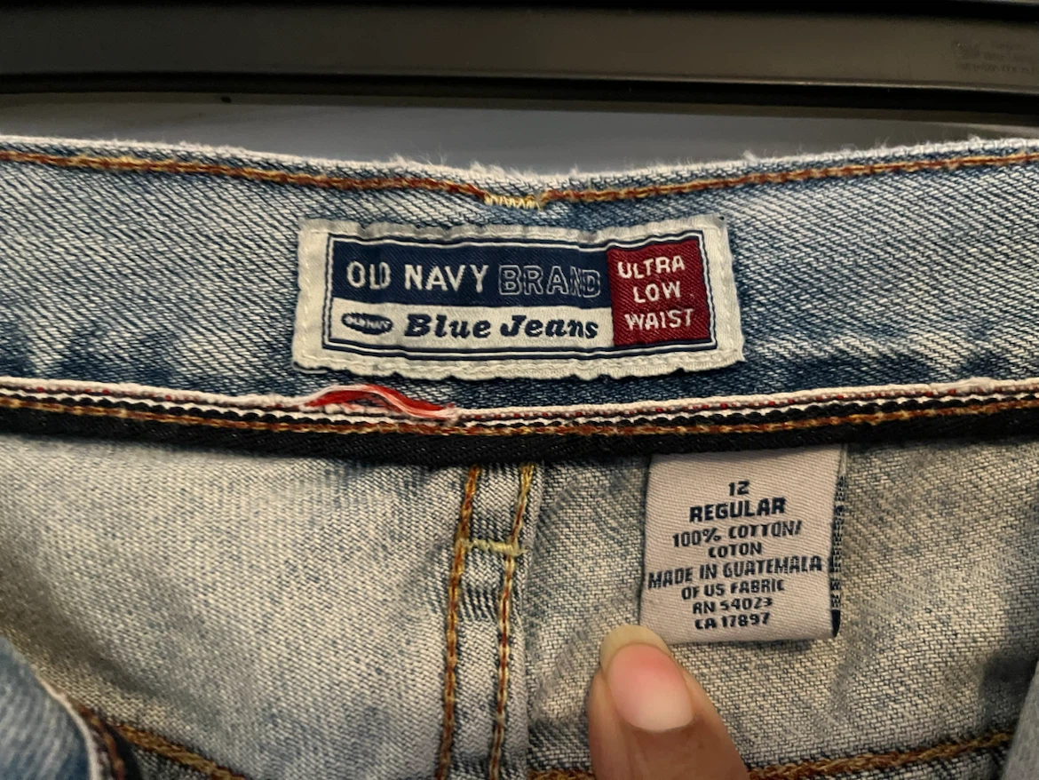 Old Navy Ultra Low Waist Blue Jeans Size 12 Regular