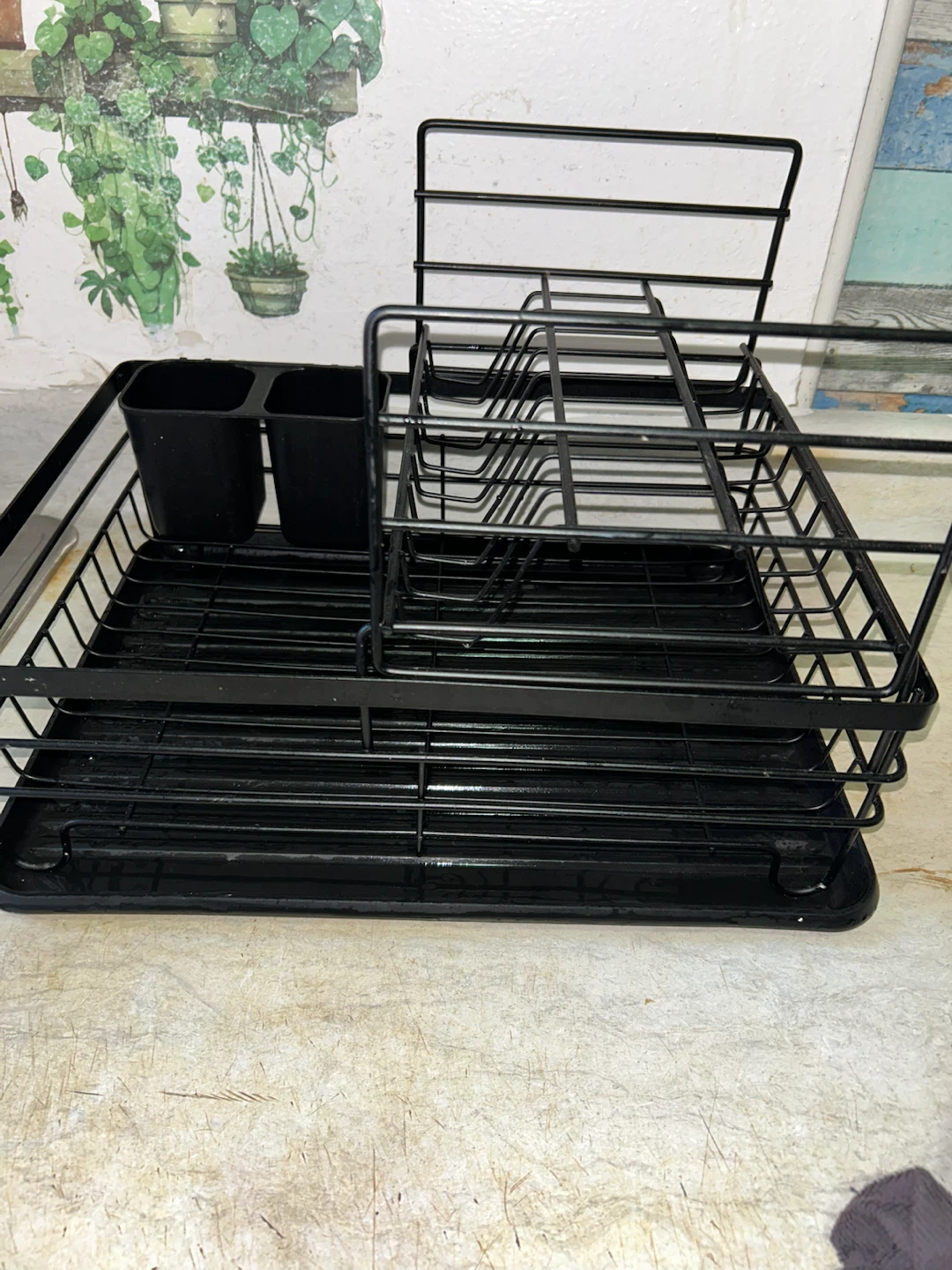 Two-Tier Black Dish Drying Rack