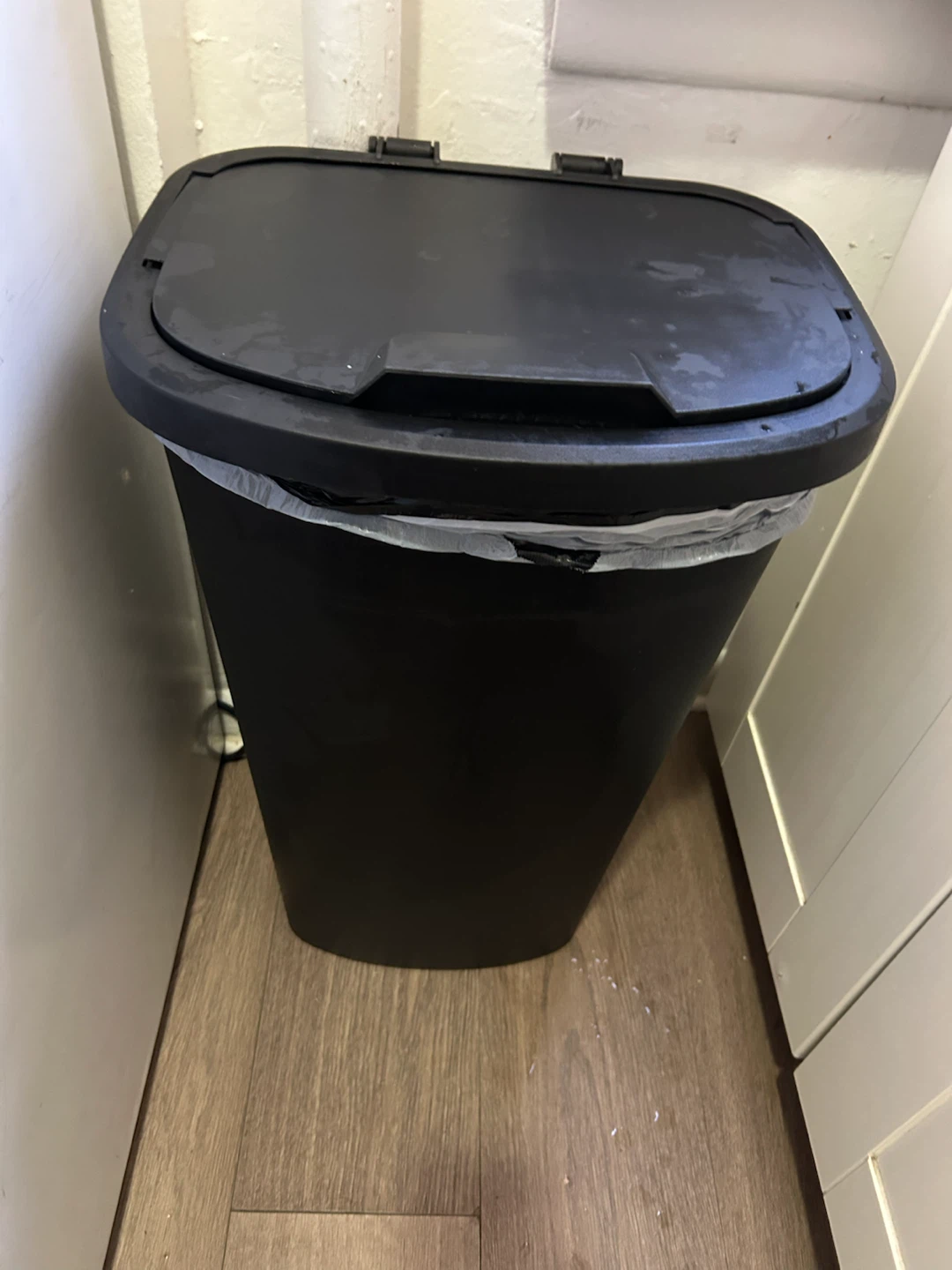 Black Plastic Trash Can
