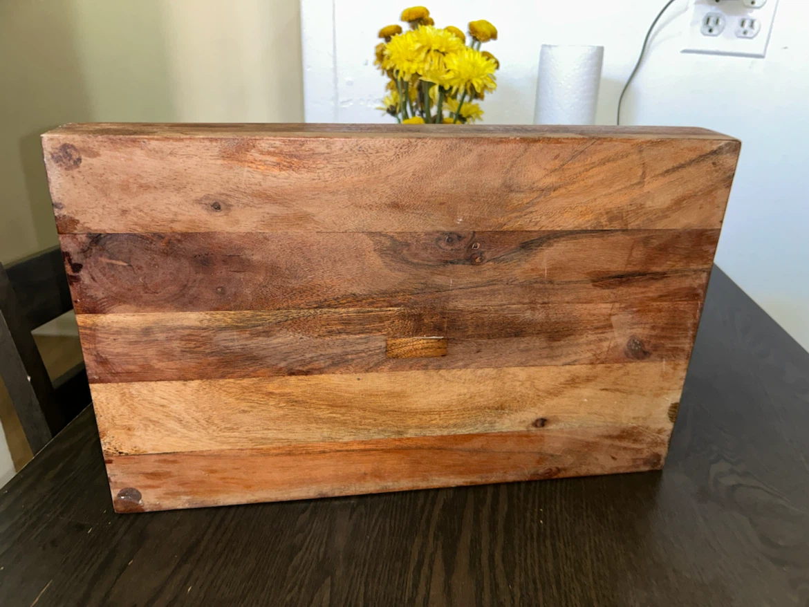 Wooden Serving Tray with Metal Handles - photo 2