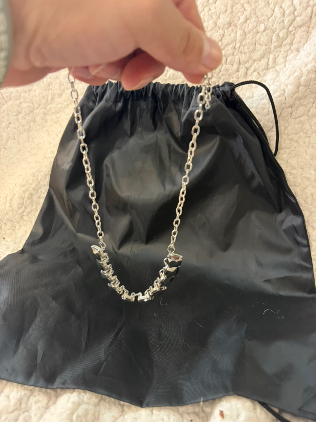 Silver-Tone Faceted Crystal Statement Necklace - photo 2