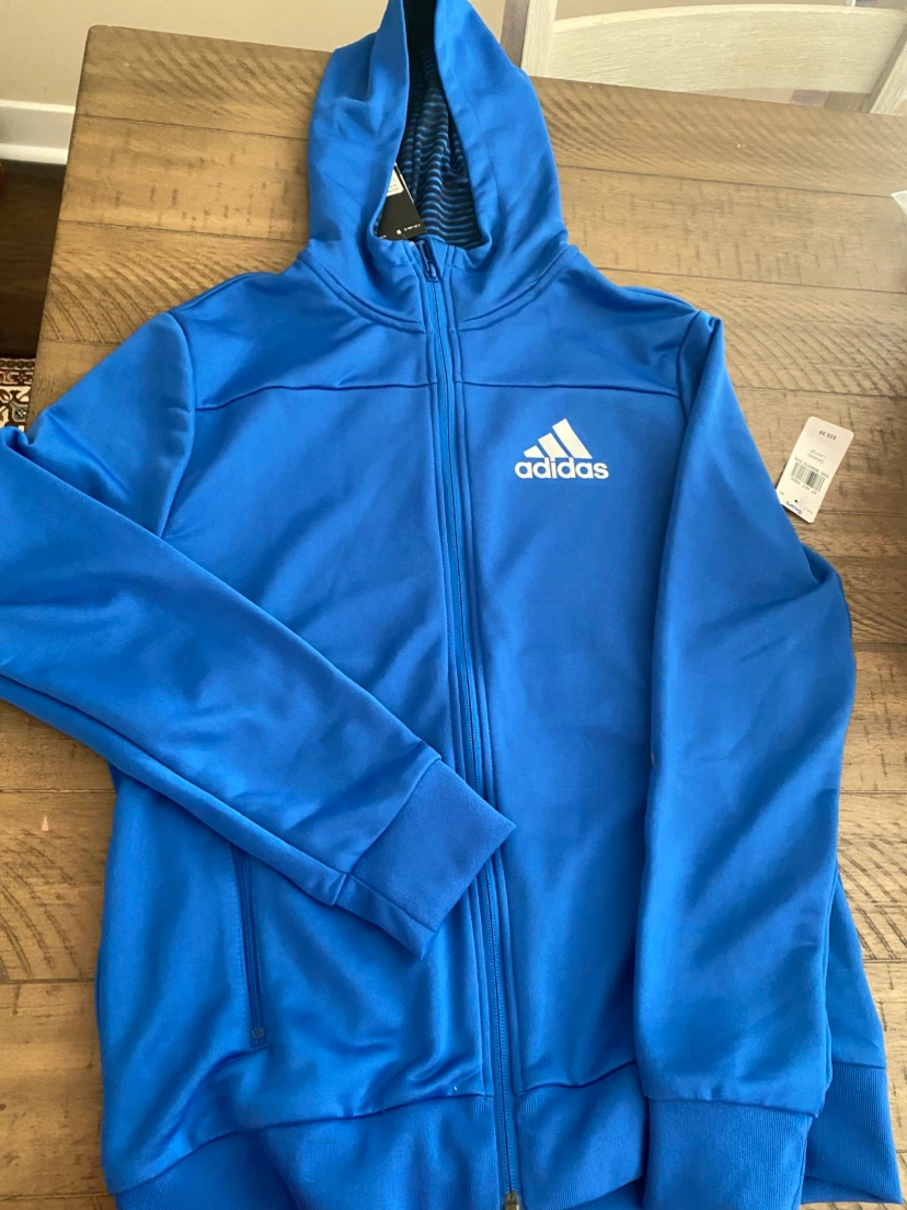 New Adidas Climacool Youth Hoodie - Blue - Large