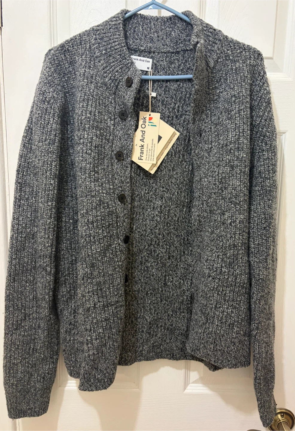 Frank And Oak The Button Up Knit Sweater Size S