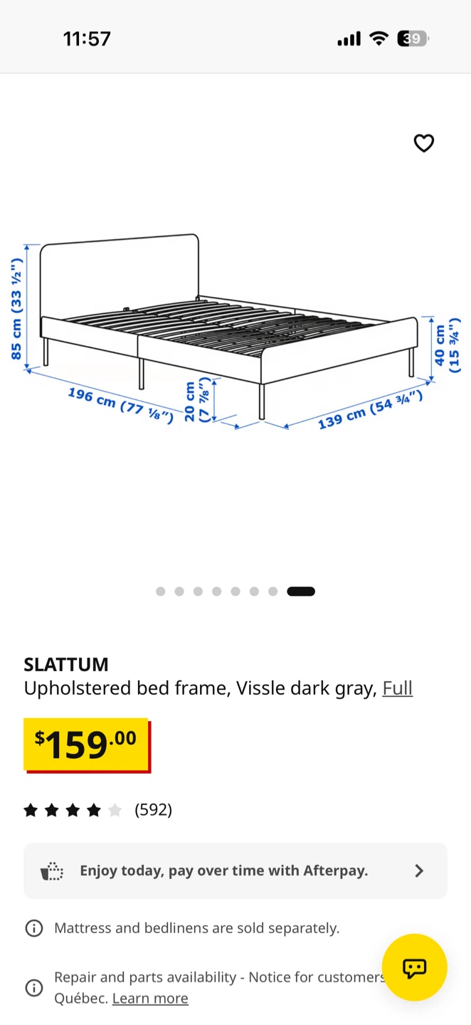 IKEA SLATTUM FULL size Bed Frame