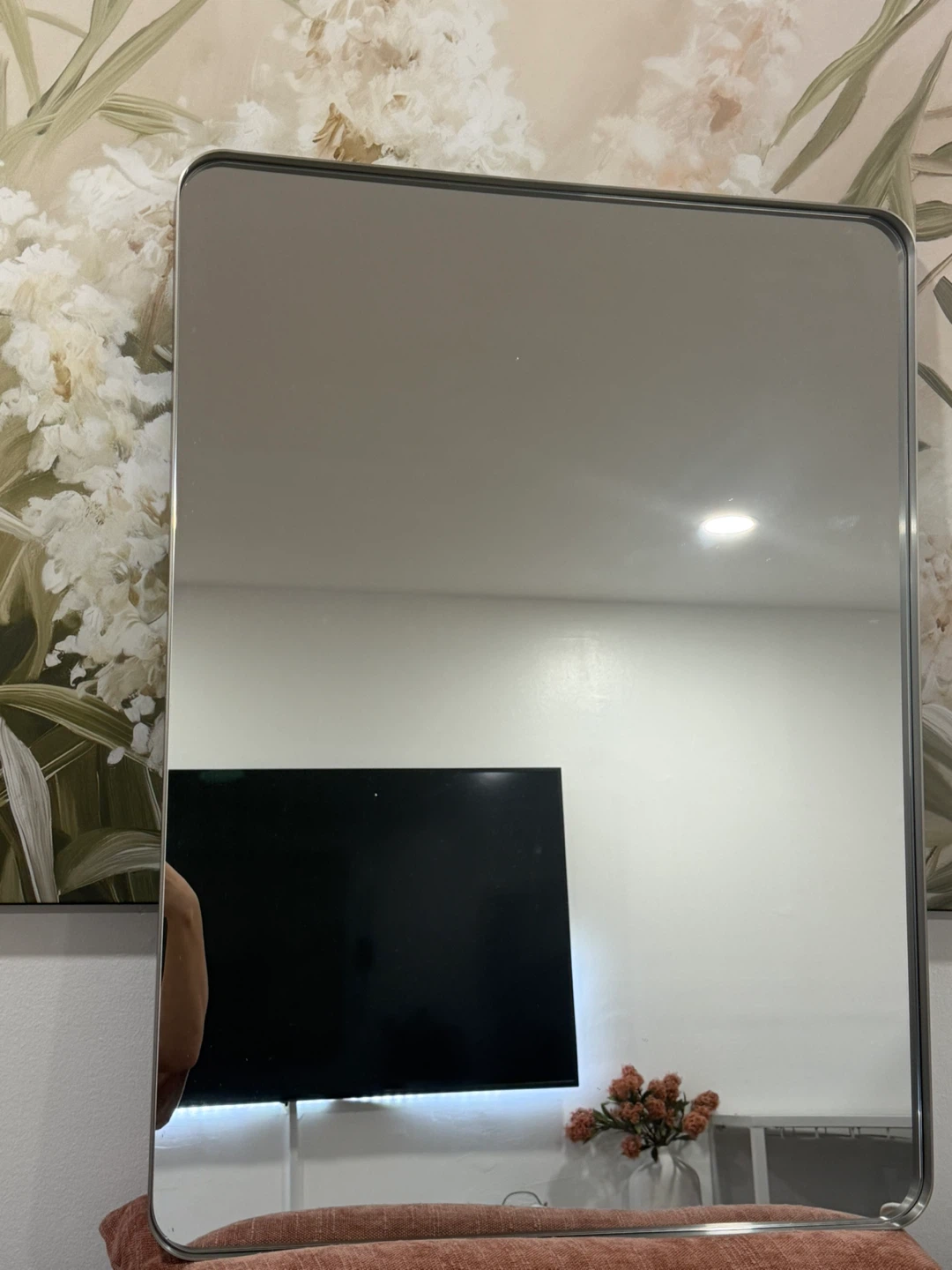 LOAAO Brushed Nickel Rounded Rectangle Mirror 22x30 Inch - photo 3