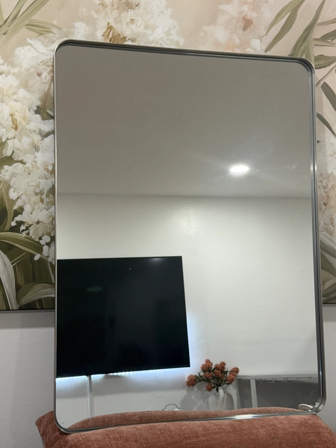 LOAAO Brushed Nickel Rounded Rectangle Mirror 22x30 Inch - photo 4