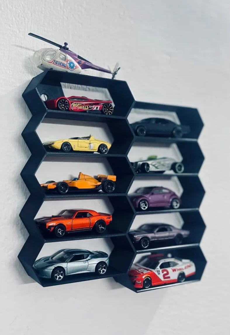 3D Printed Hexagon Hot Wheels Display Shelf