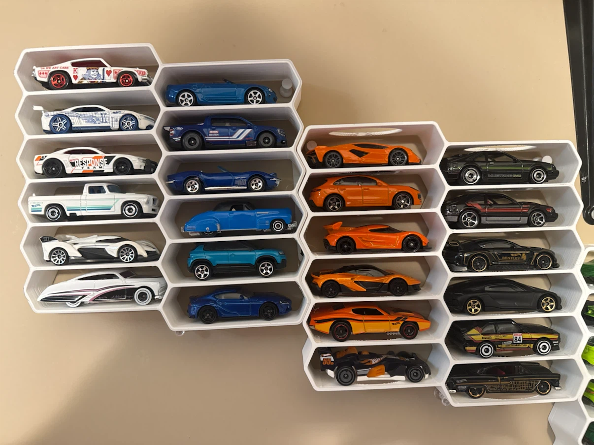 3D Printed Hexagon Hot Wheels Display Shelf - photo 3