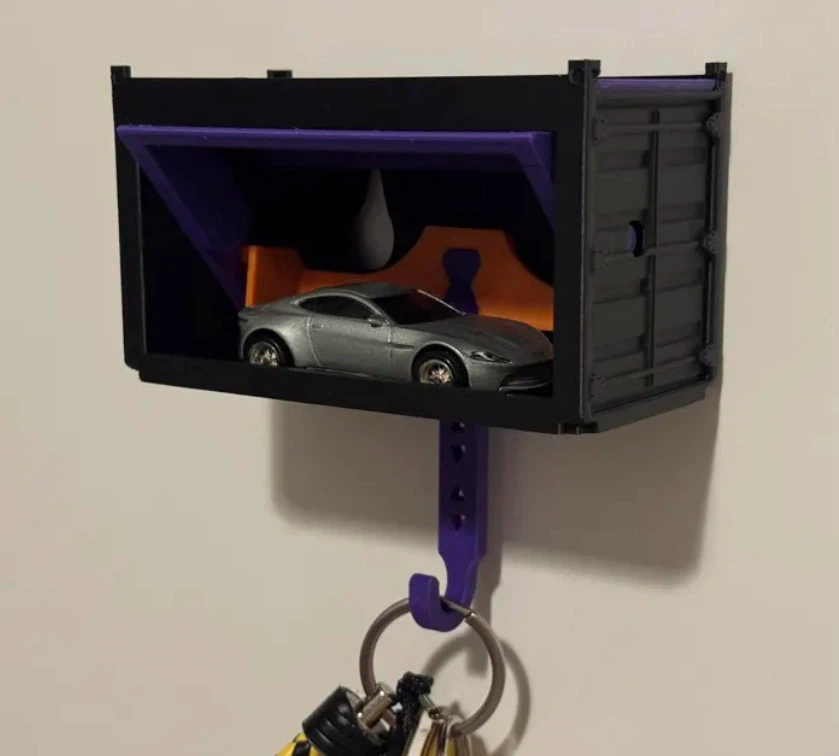 3D Printed Shipping Container Wall Hook Organizer