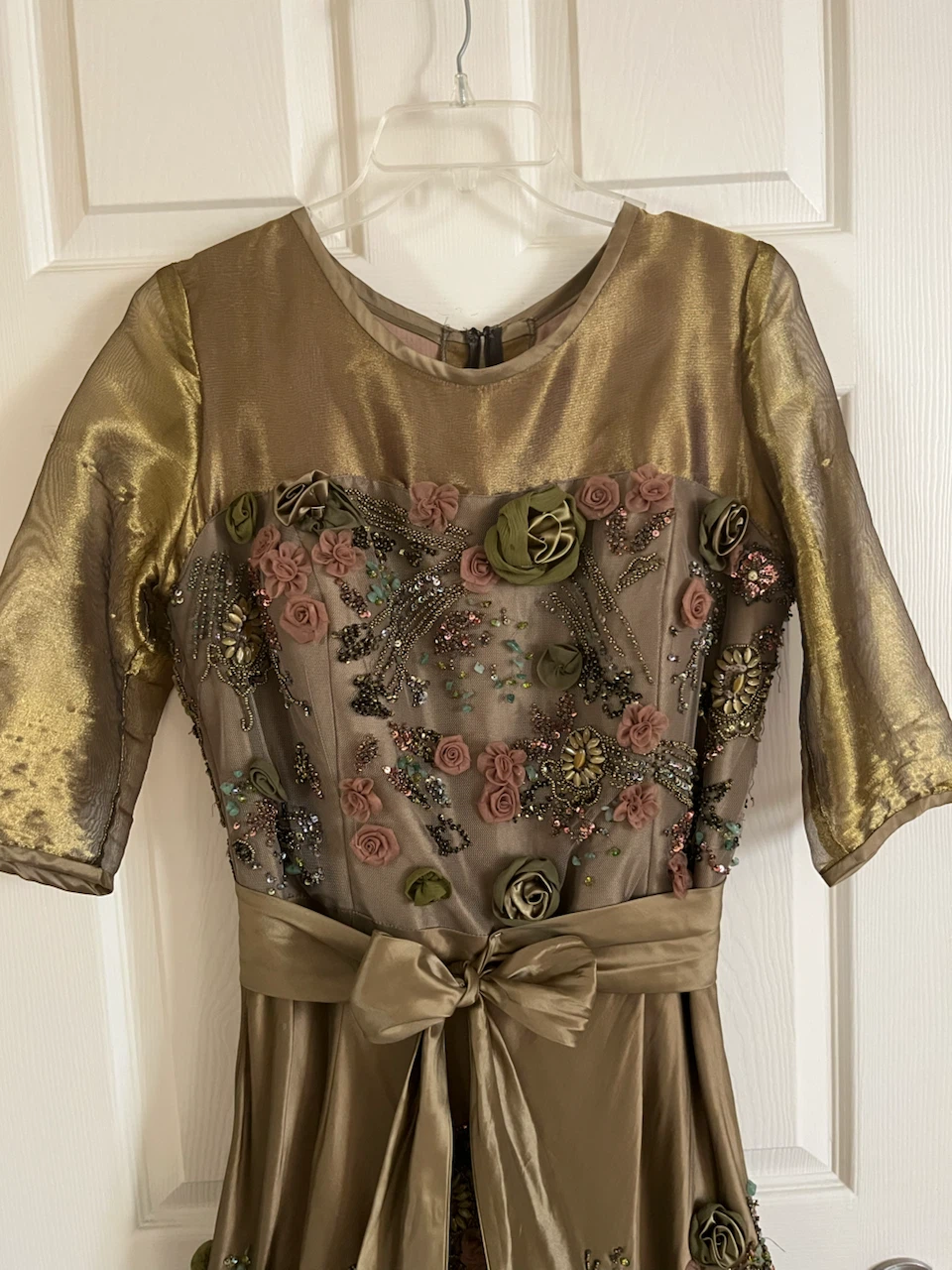 Gold and Olive Evening Gown