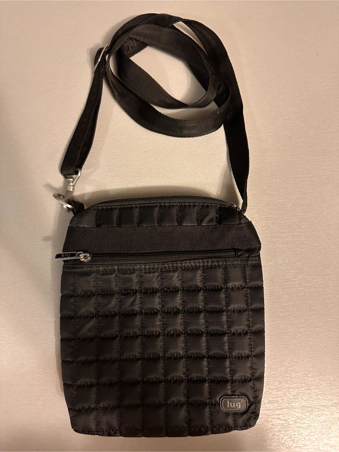Lug Quilted Crossbody Bag - Black