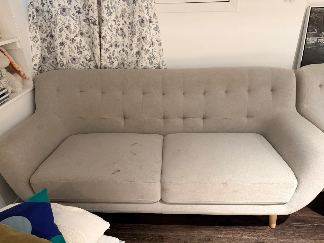 Structube light grey two-seater sofa, - photo 2