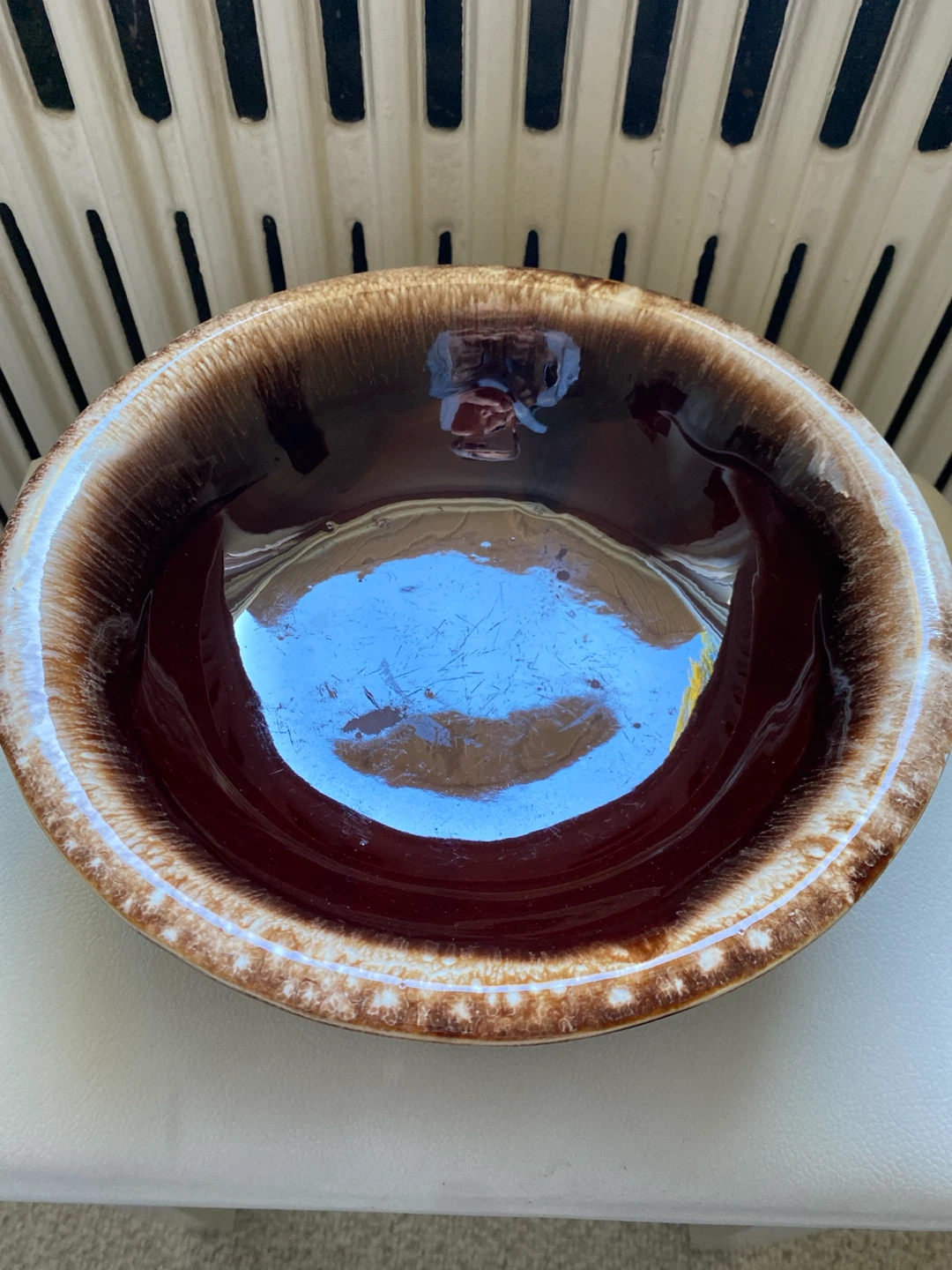 Vintage McCoy USA Brown Ceramic Wash Basin and Pitcher Set - photo 5