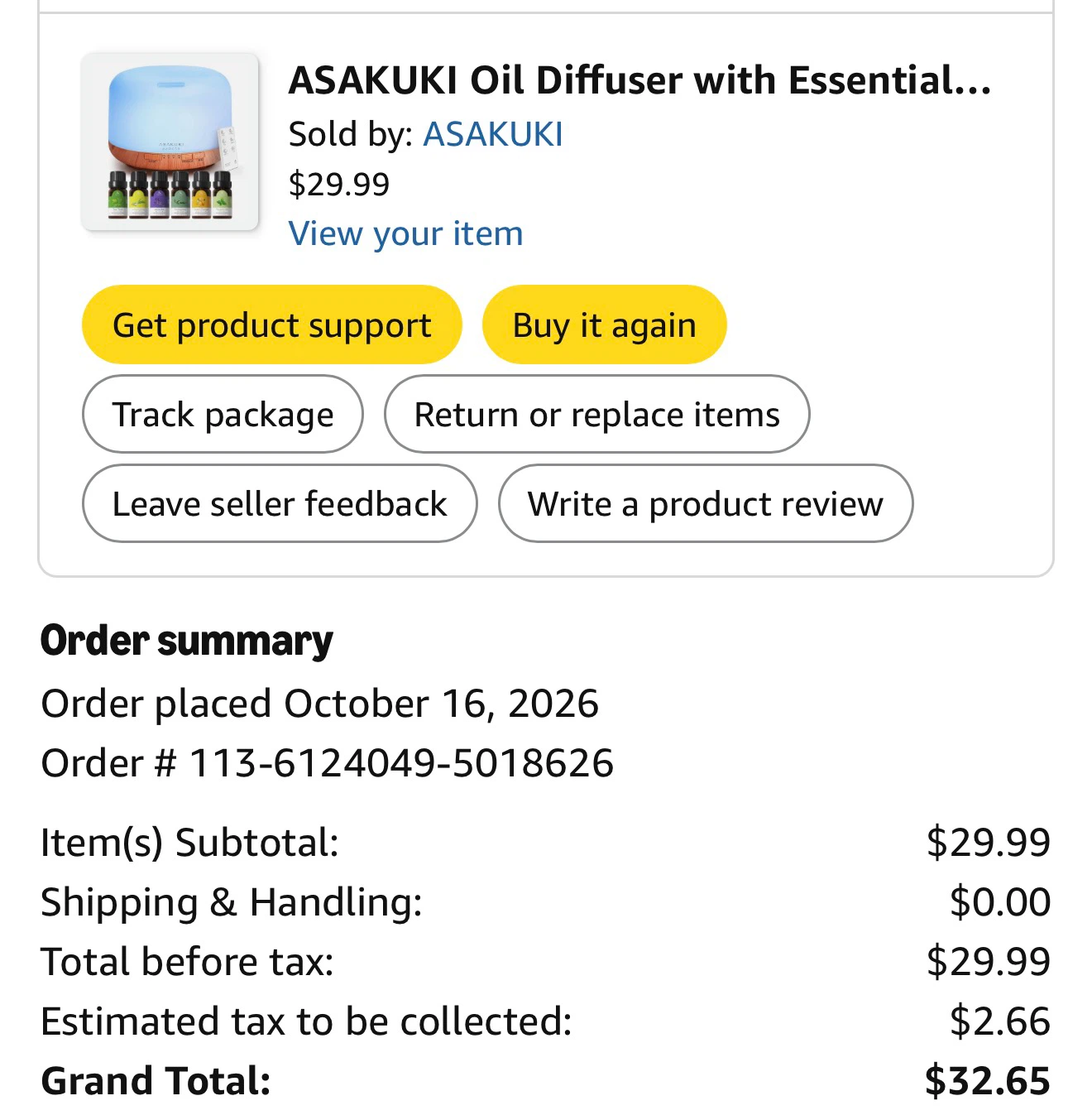 ASAKUKI Oil Diffuser with Essential Oils Set - photo 2