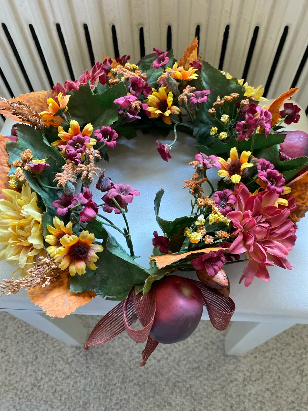 Autumn harvest artificial floral wreath