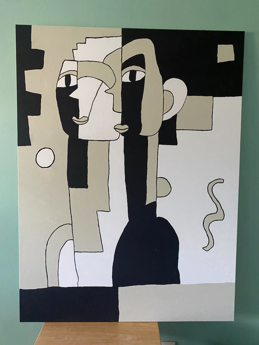 Abstract Two-Face Acrylic Canvas Art