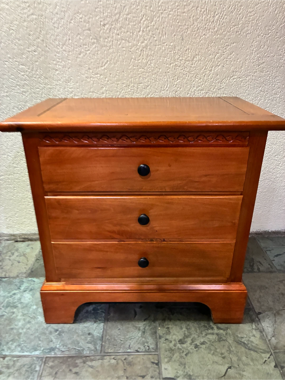 Wooden 3-Drawer Nightstand - photo 2