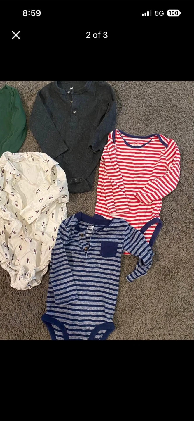 Set of Assorted Baby Bodysuits - 12-18 Months - photo 2
