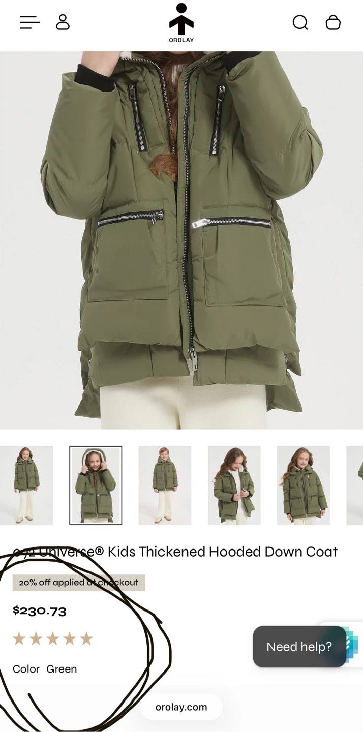 Brand New!Orolay Kids Thickened Hooded Down Coat - photo 3