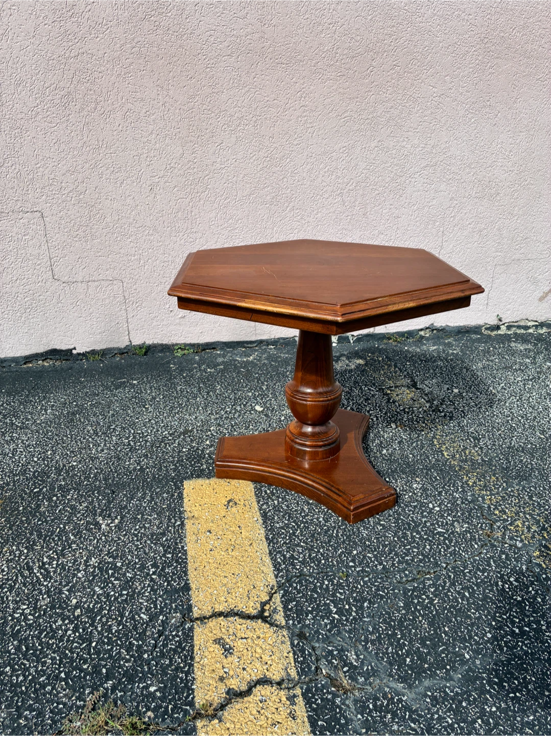 Ethan Allen Hexagon End Table Side Table Wood