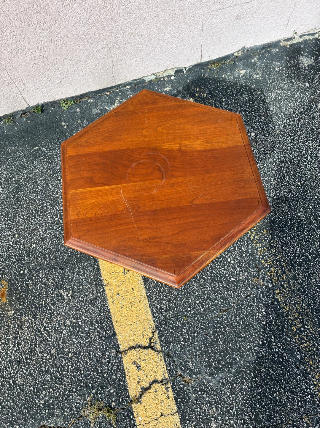 Ethan Allen Hexagon End Table Side Table Wood - photo 3