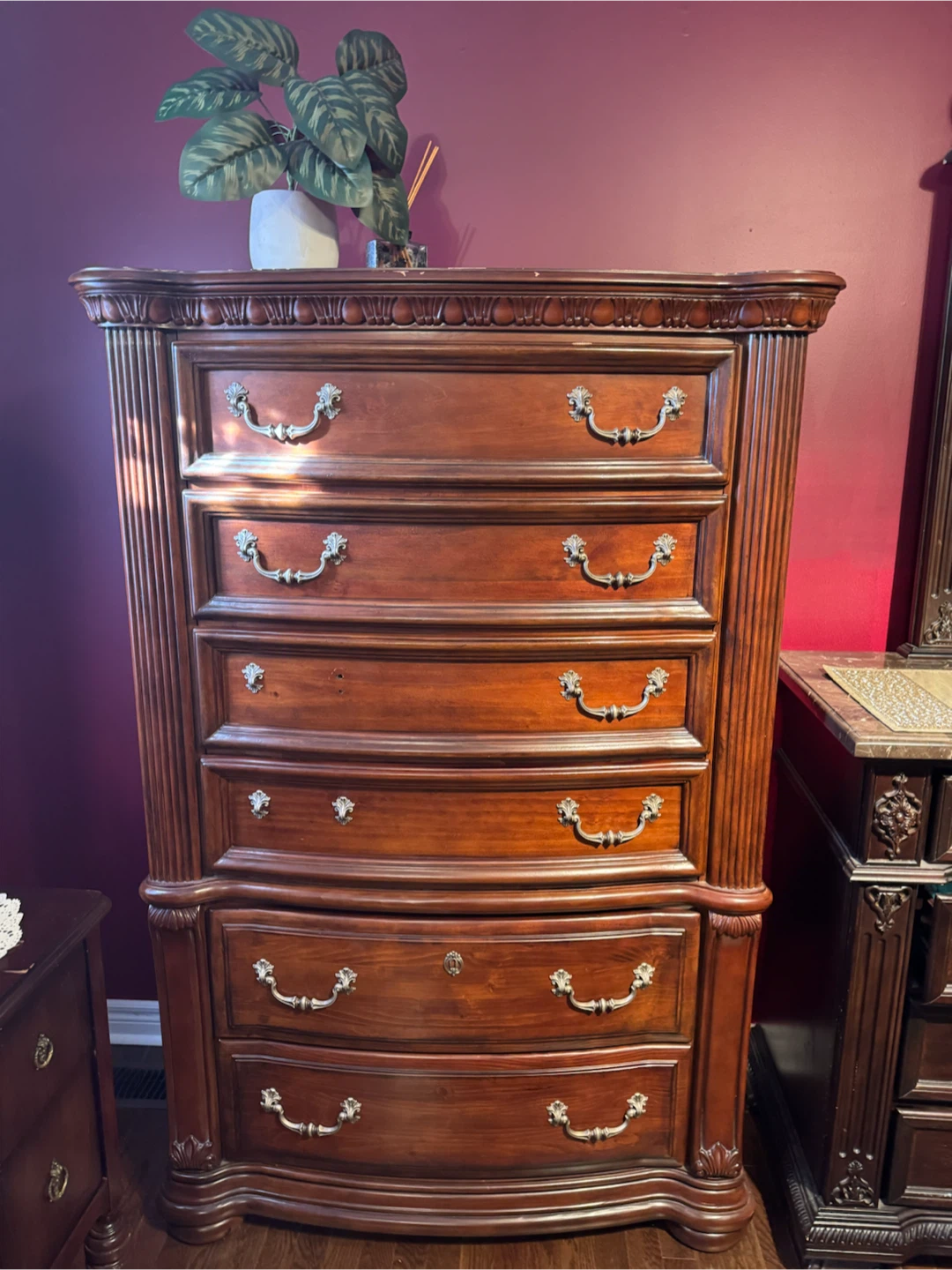 Traditional Six-Drawer Wooden Dresser