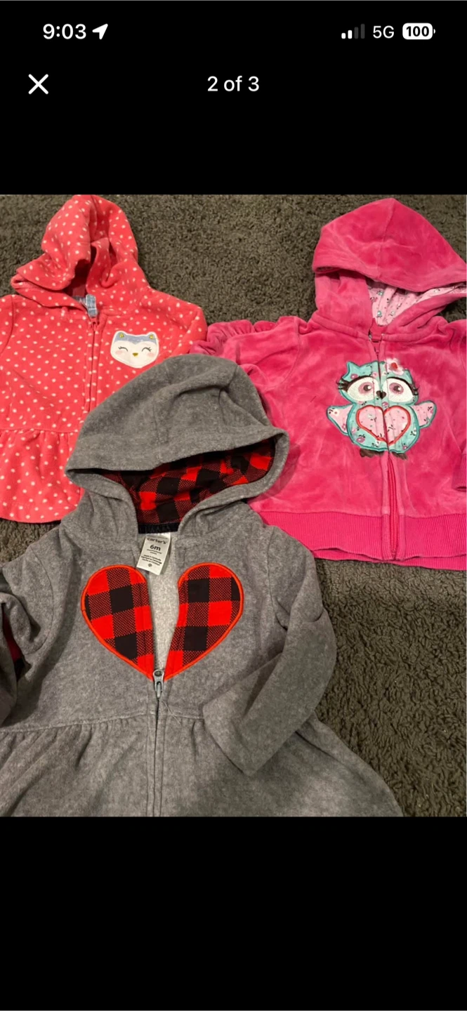 Lot of 5 Baby Girl Jackets and Hoodies - photo 2