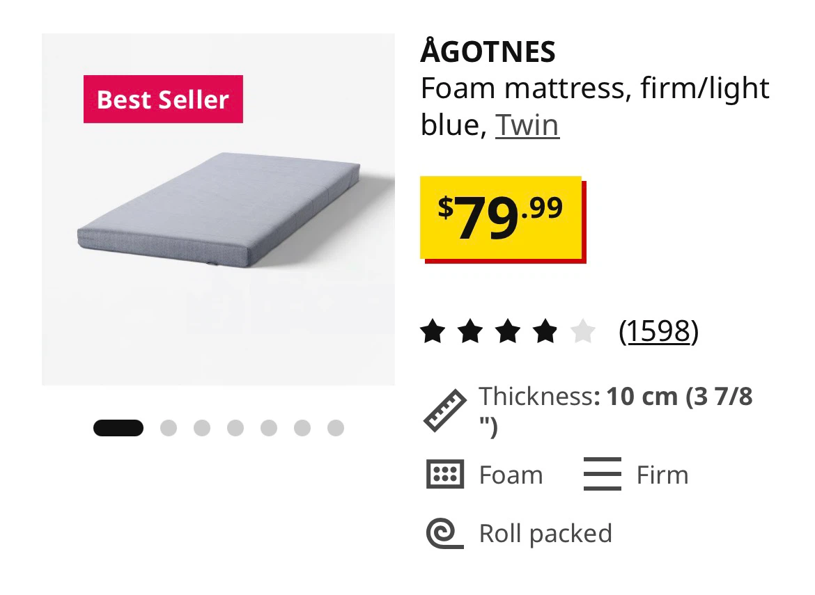 IKEA Twin Foam Mattress