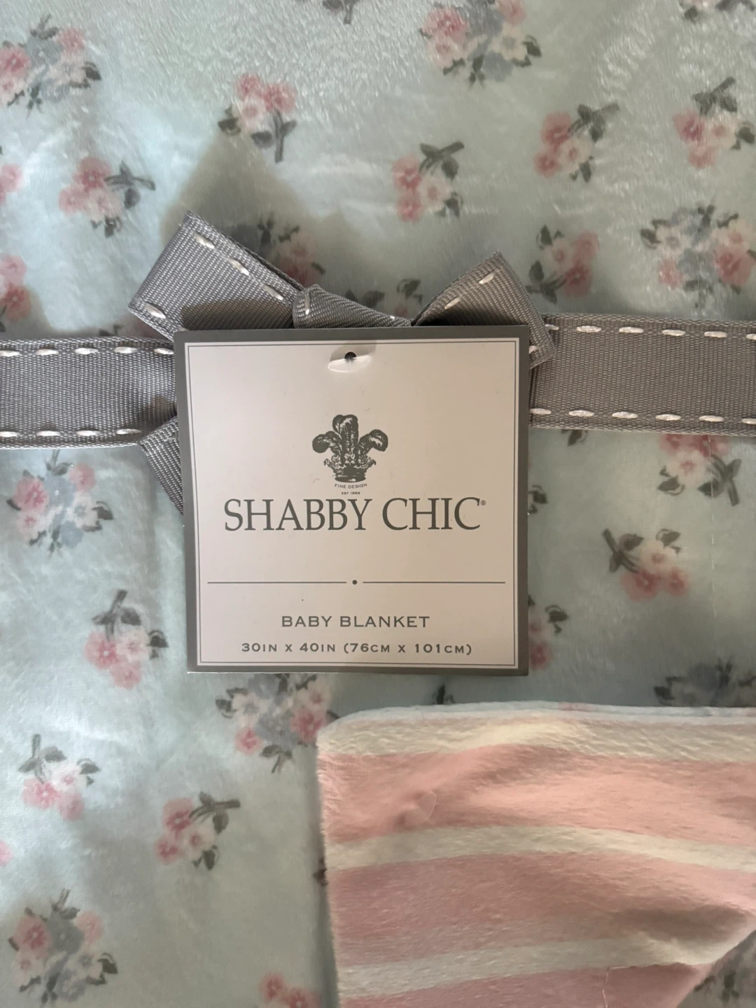 Baby girl floral reversible blanket NWT - photo 2