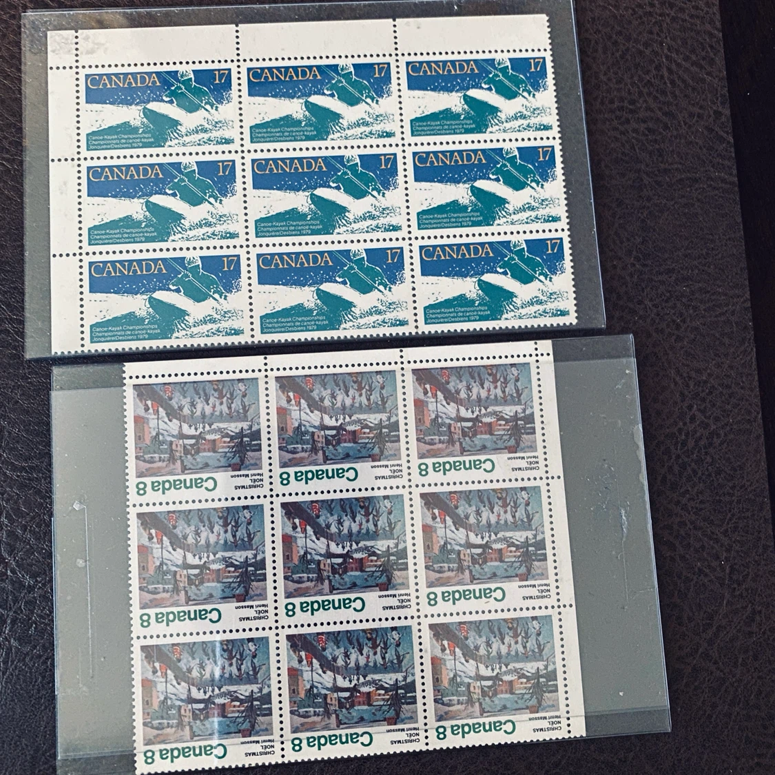 Collection of Vintage Canadian Postage Stamp Blocks