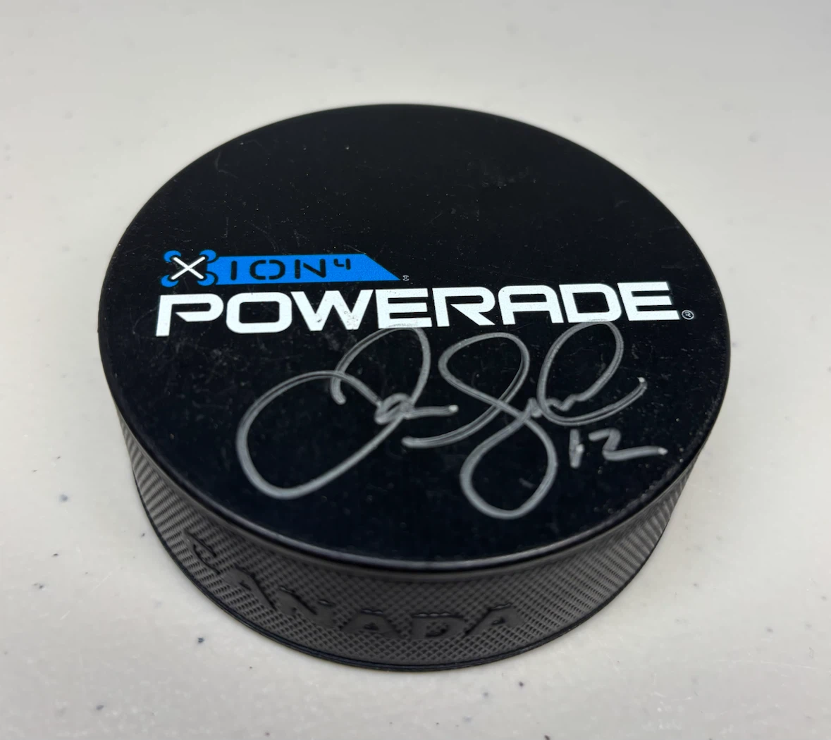 Jarome Iginla Signed Powerade ION4 Hockey Puck – #12 - photo 4