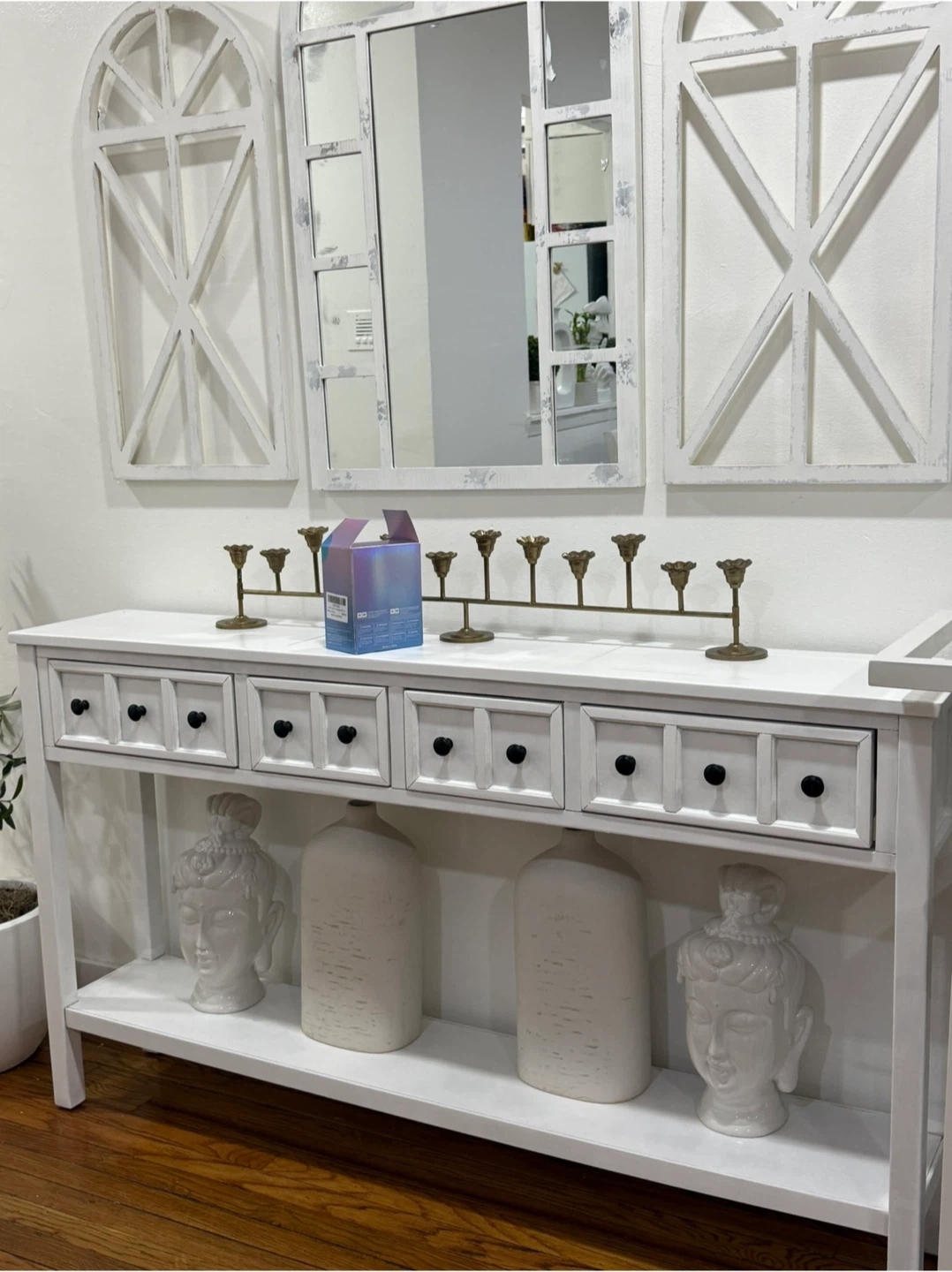 White Console Table with Drawers - photo 3