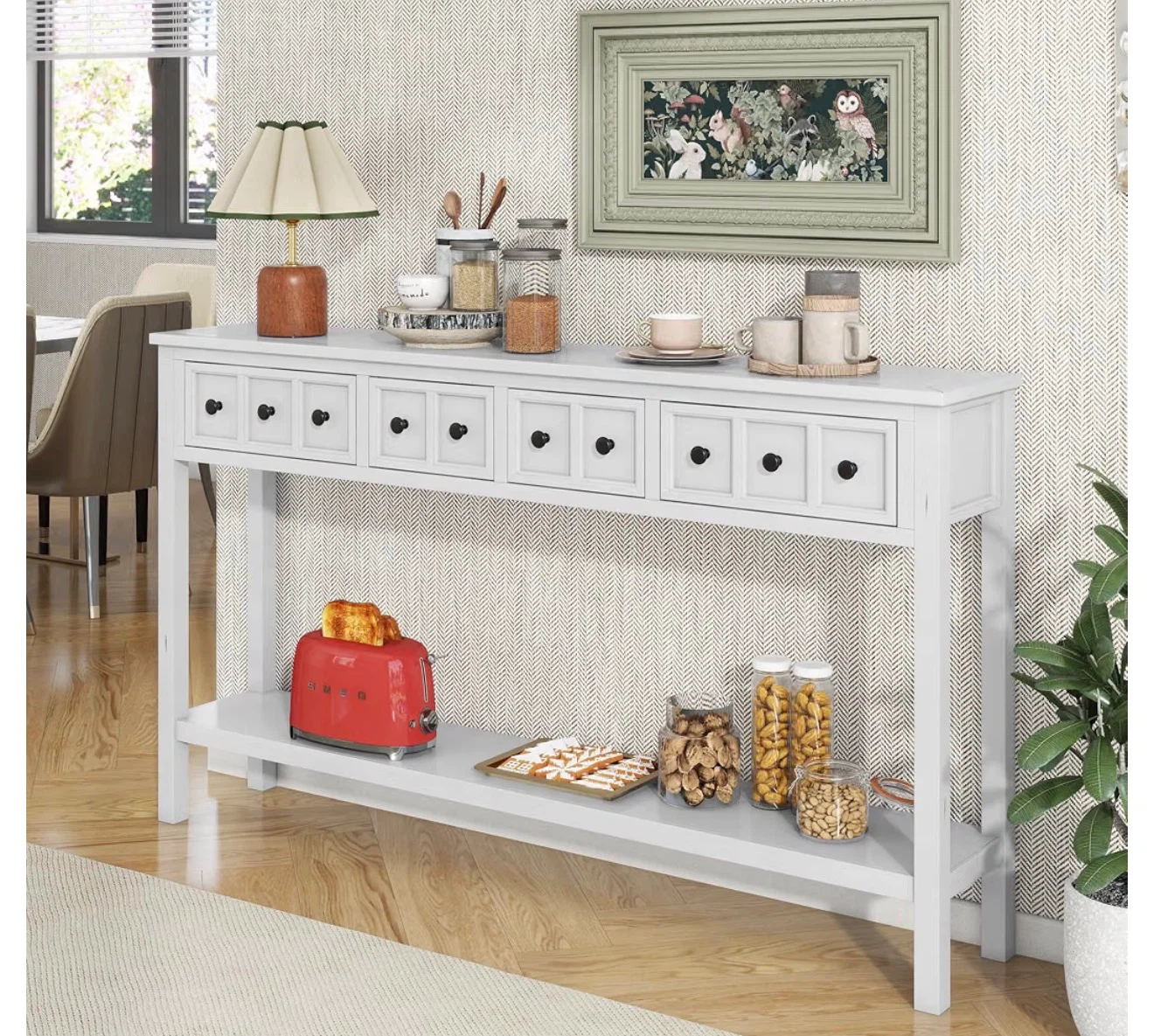White Console Table with Drawers - photo 4