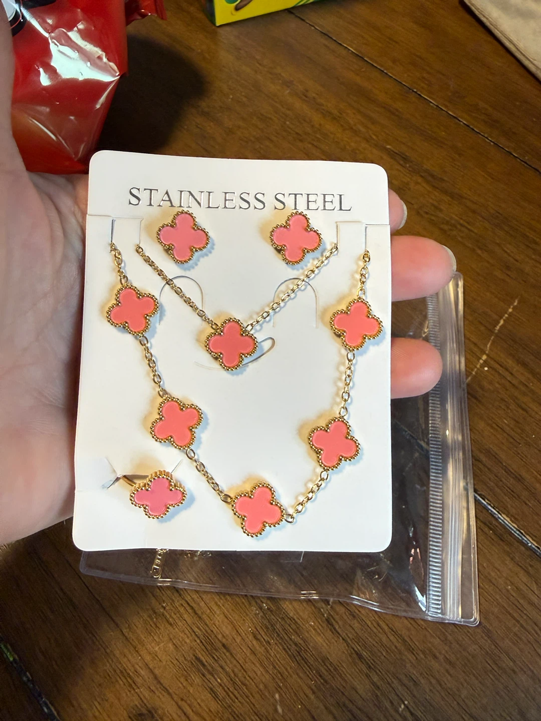 Pink Clover Jewellery Set