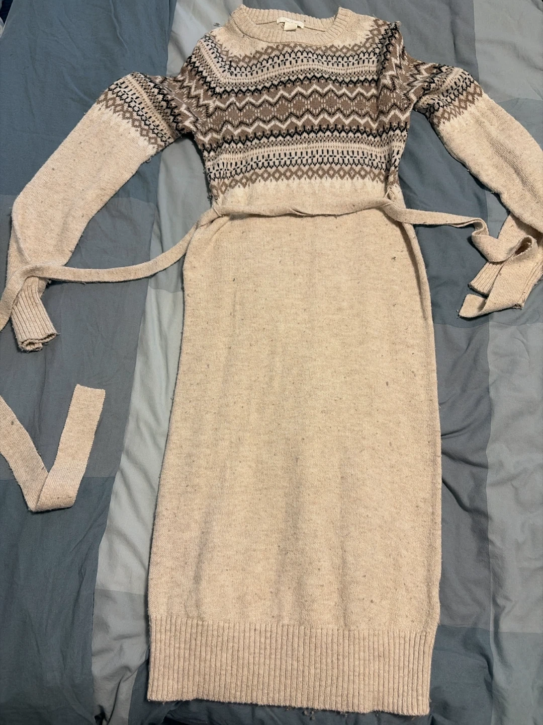 H&M Fair Isle Knit Sweater Dress
