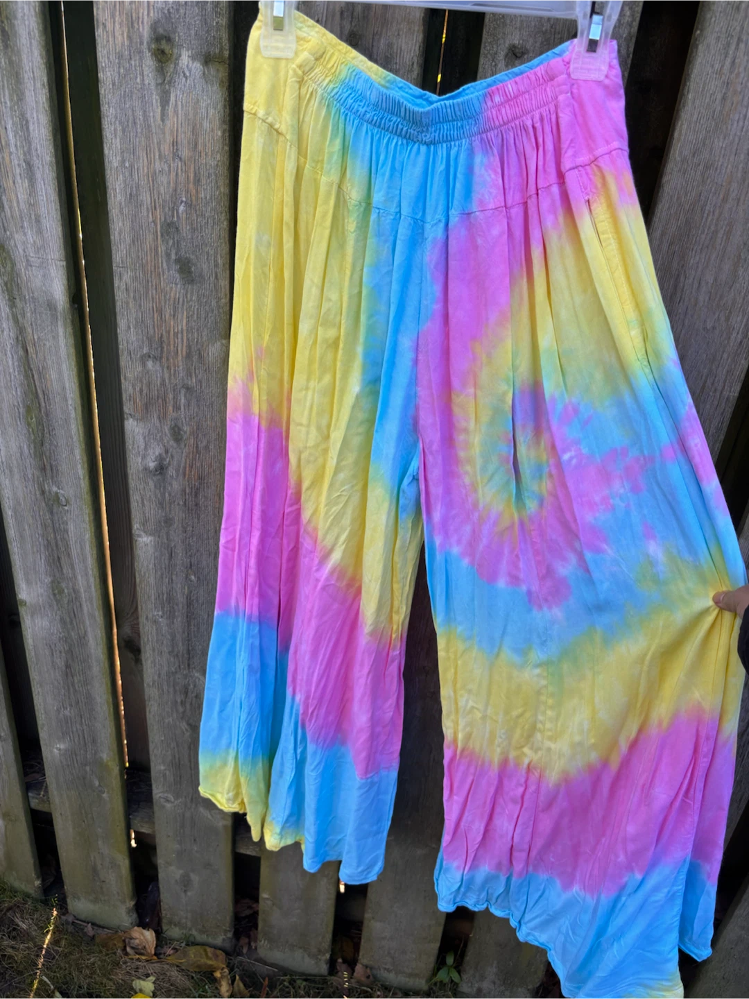 Tie-Dye Wide Leg Flowy Pants szM